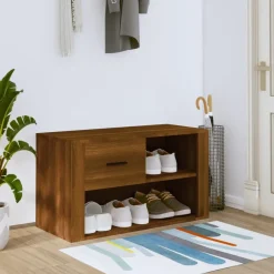 vidaXL Armoire à chaussures Chêne marron 80x35x45 cm Bois d'ingénierie