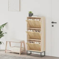 Produits Ménagers-vidaXL Armoire à chaussures 52x25x120 cm bois d'ingénierie Marron
