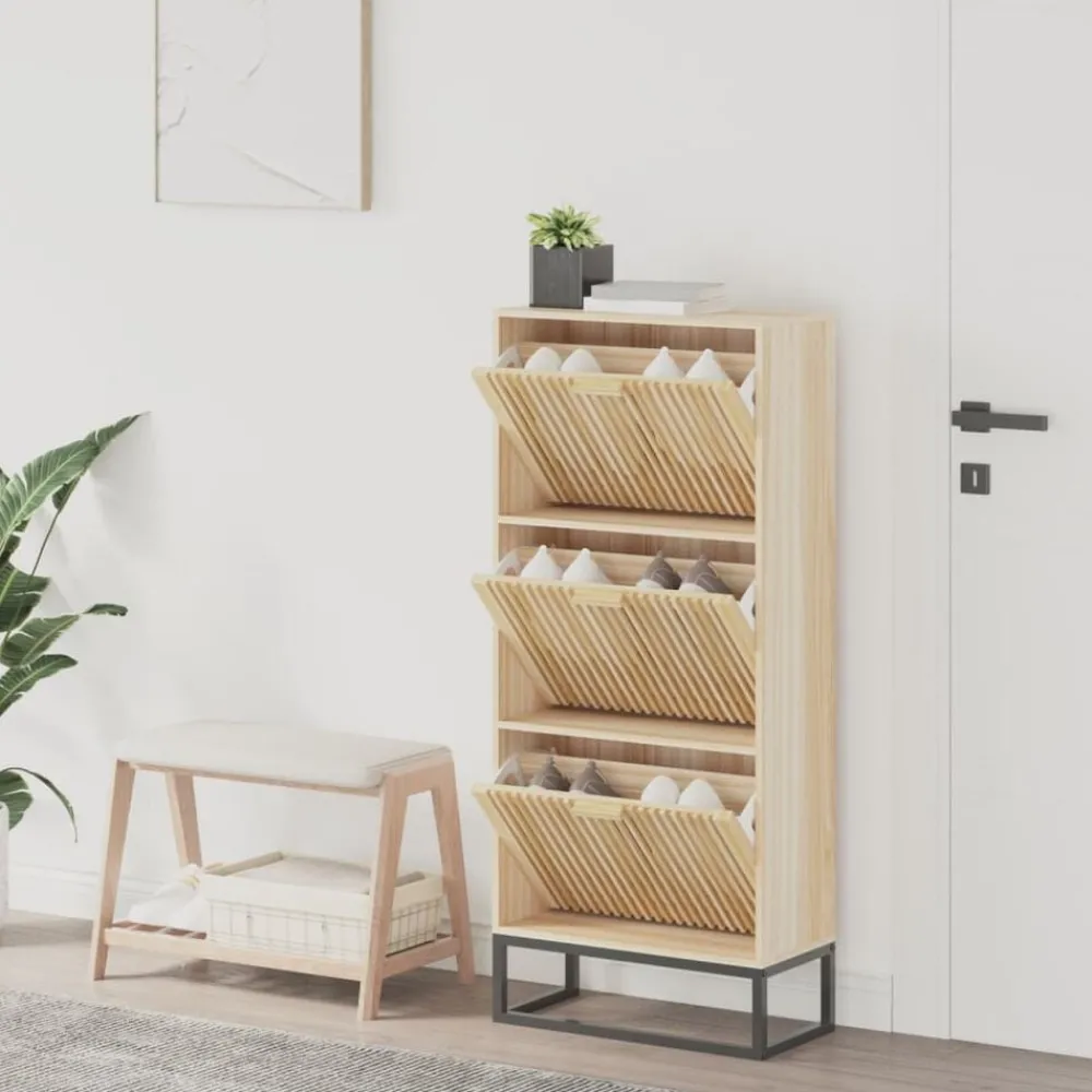 Produits Ménagers-vidaXL Armoire à chaussures 52x25x120 cm bois d'ingénierie Marron