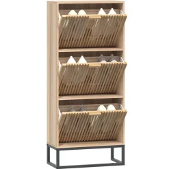 Produits Ménagers-vidaXL Armoire à chaussures 52x25x120 cm bois d'ingénierie Marron