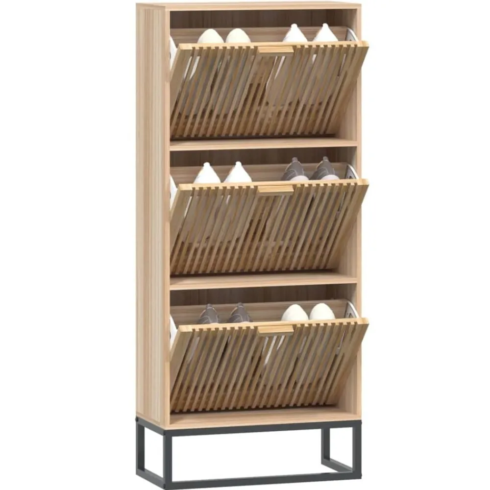 Produits Ménagers-vidaXL Armoire à chaussures 52x25x120 cm bois d'ingénierie Marron