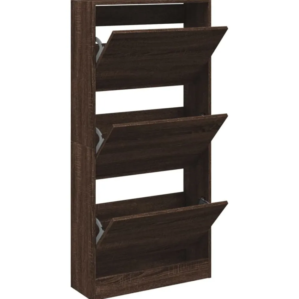 Produits Ménagers-vidaXL Armoire à chaussures chêne marron 60x21x125,5cm bois ingénierie Chêne marron