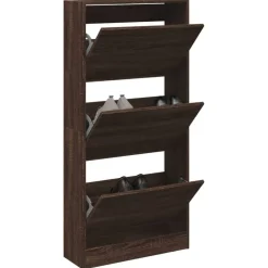 Produits Ménagers-vidaXL Armoire à chaussures chêne marron 60x21x125,5cm bois ingénierie Ch&ecirc;ne marron