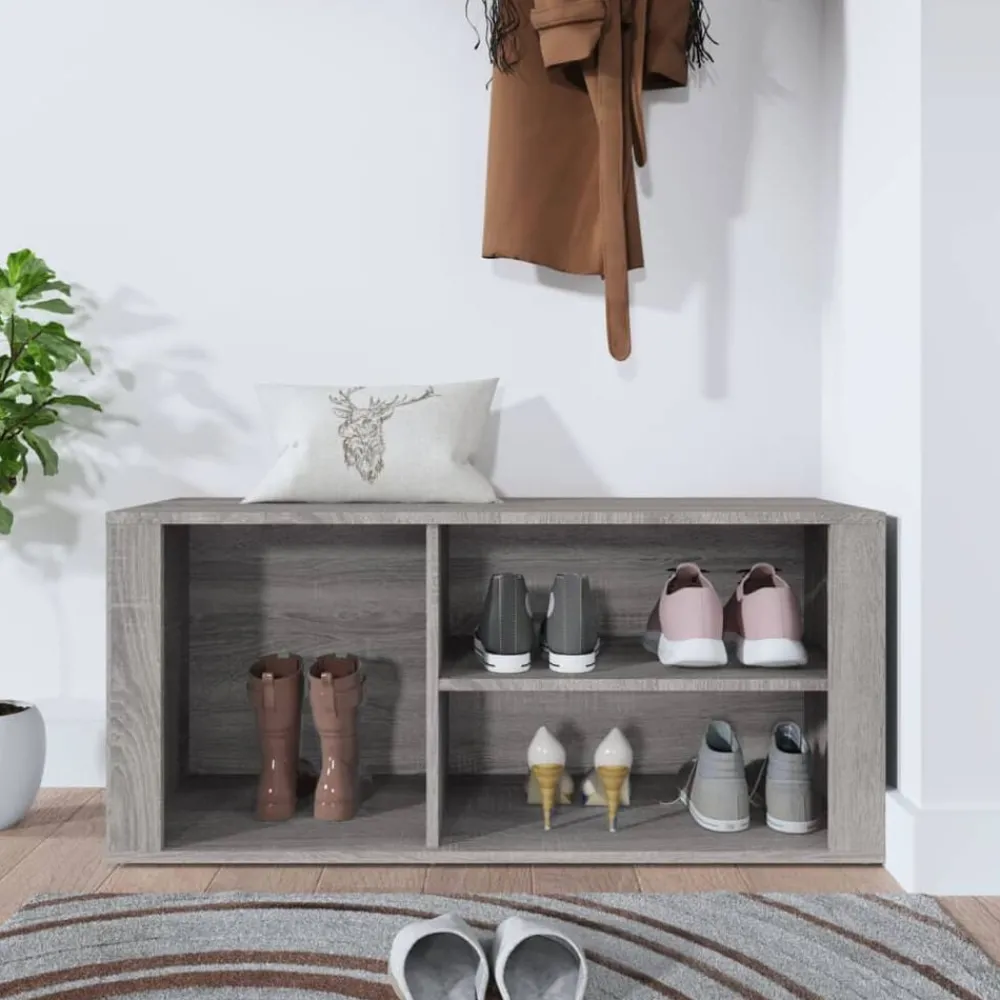 Produits Ménagers-vidaXL Armoire à chaussures 100x35x45 cm Bois d'ingénierie Sonoma gris
