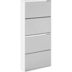 vidaXL Armoire à chaussures miroir 4 niveaux