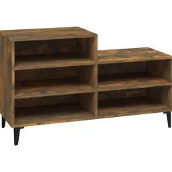Produits Ménagers-vidaXL Armoire à chaussures Chêne fumé 102x36x60 cm Bois d'ingénierie Chêne fumé