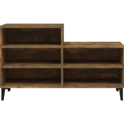 Produits Ménagers-vidaXL Armoire à chaussures Chêne fumé 102x36x60 cm Bois d'ingénierie Ch&ecirc;ne fumé