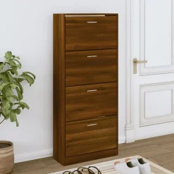 vidaXL Armoire à chaussures Chêne marron 63x24x147cm Bois d'ingénierie
