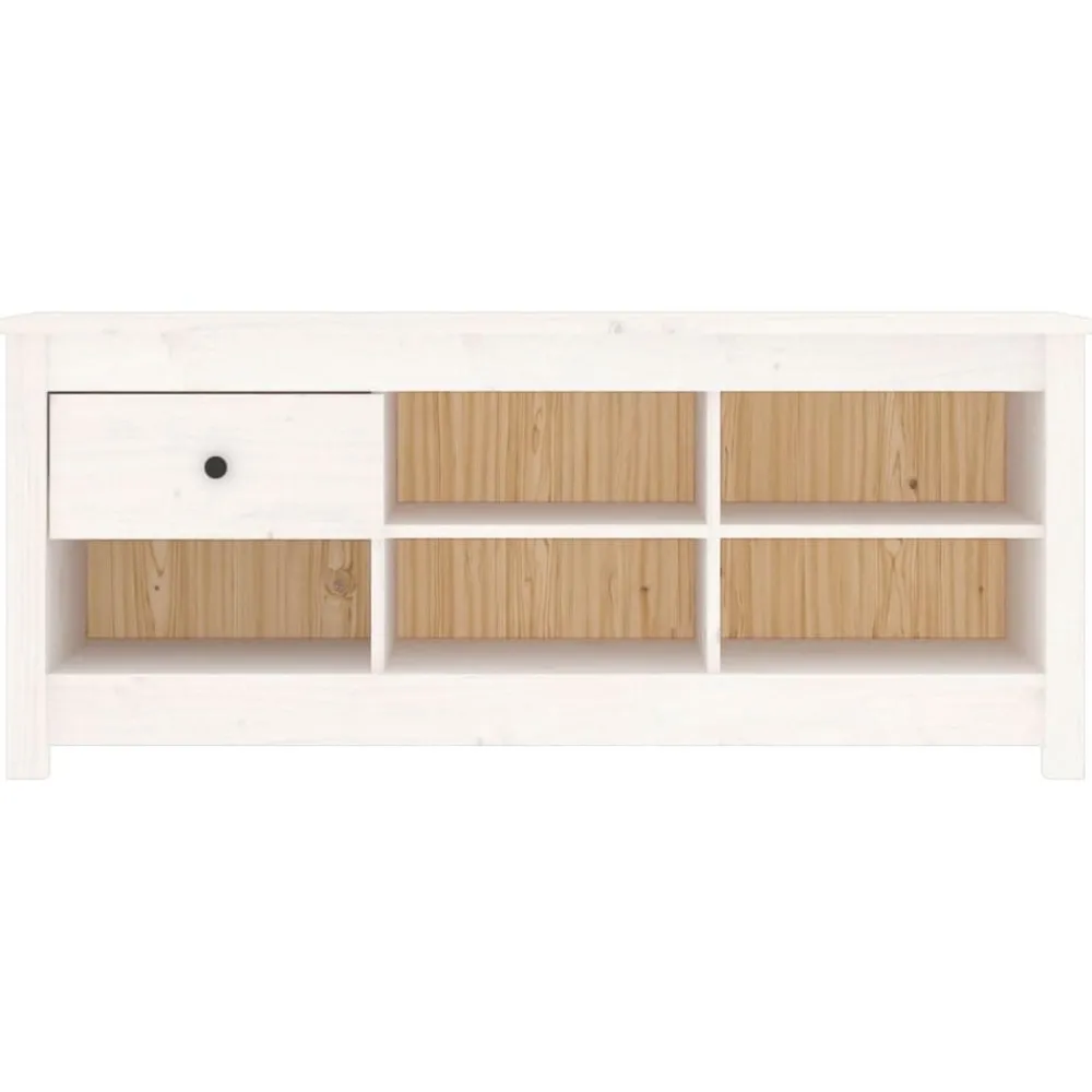 Produits Ménagers-vidaXL Armoire à chaussures 110x38x45,5 cm Bois de pin massif Blanc