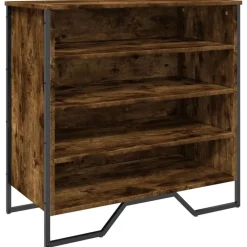 Produits Ménagers-vidaXL Armoire à chaussures chêne fumé 80x38x78 cm bois d'ingénierie Chêne fumé