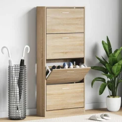 vidaXL Armoire à chaussures Chêne sonoma 63x24x147cm Bois d'ingénierie