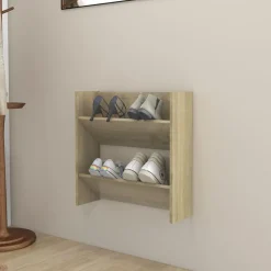 vidaXL Armoire à chaussures murale Chêne Sonoma 60x18x60 cm Aggloméré