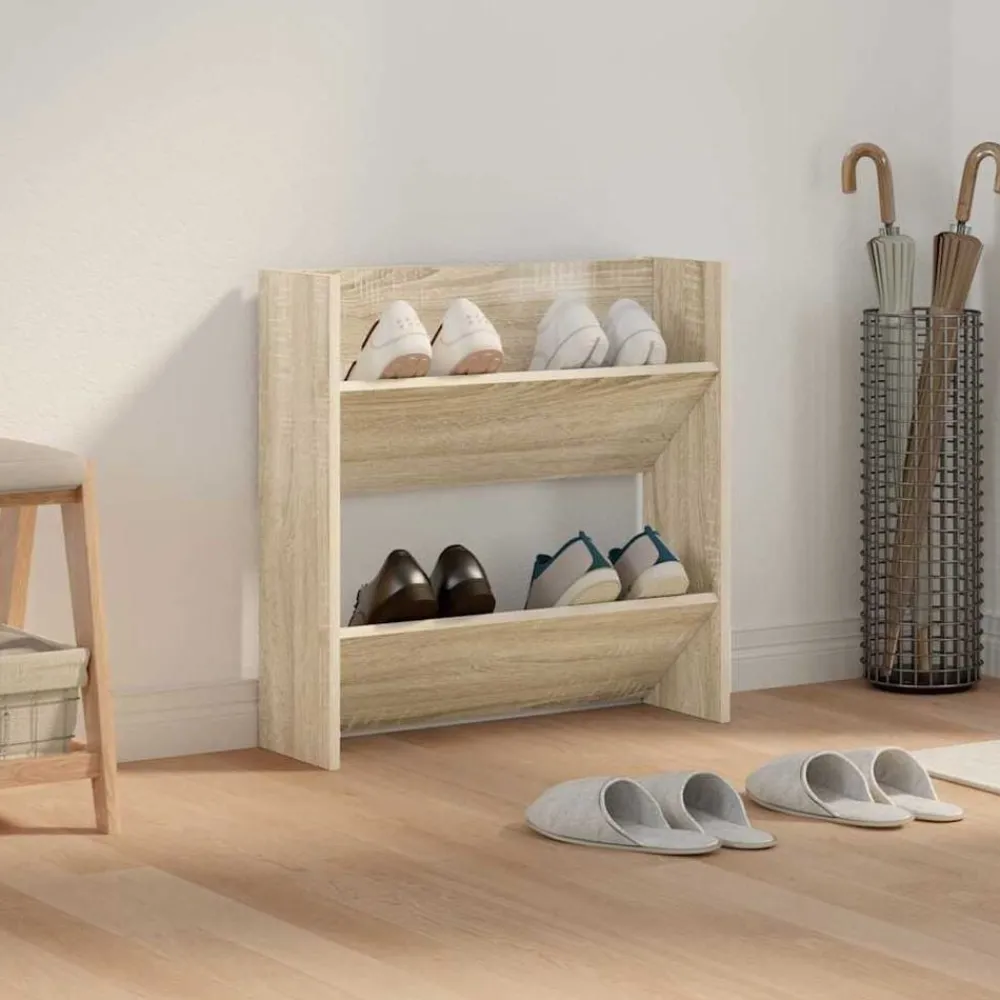 vidaXL Armoire à chaussures murale Chêne Sonoma 60x18x60 cm Aggloméré