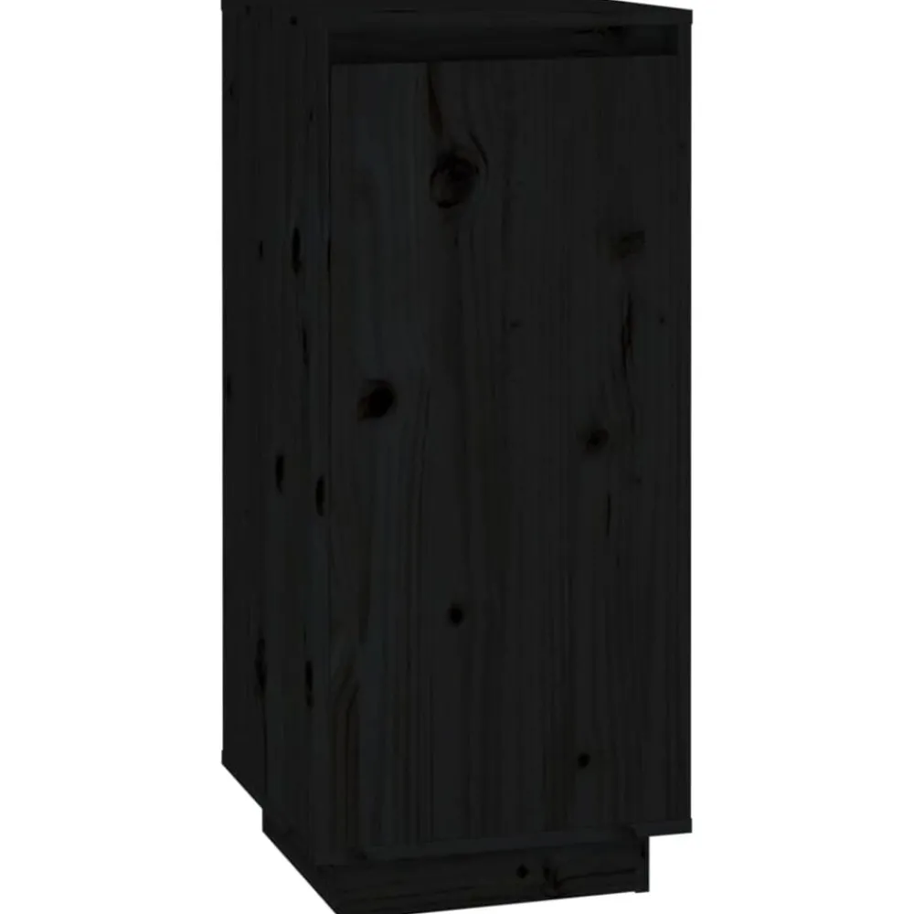 Produits Ménagers-vidaXL Armoire à chaussures 35x35x80 cm Bois de pin massif Noir