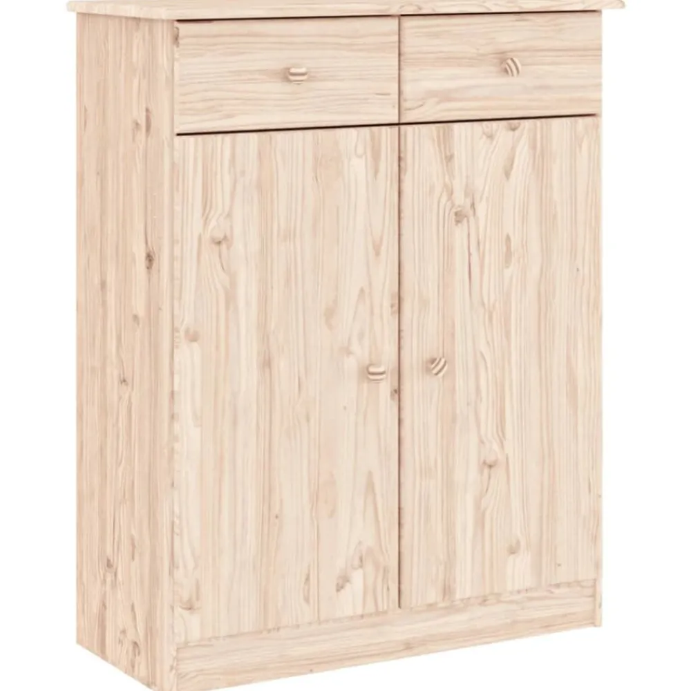 Produits Ménagers-vidaXL Armoire à chaussures ALTA 77x35x96 cm bois massif de pin Naturel
