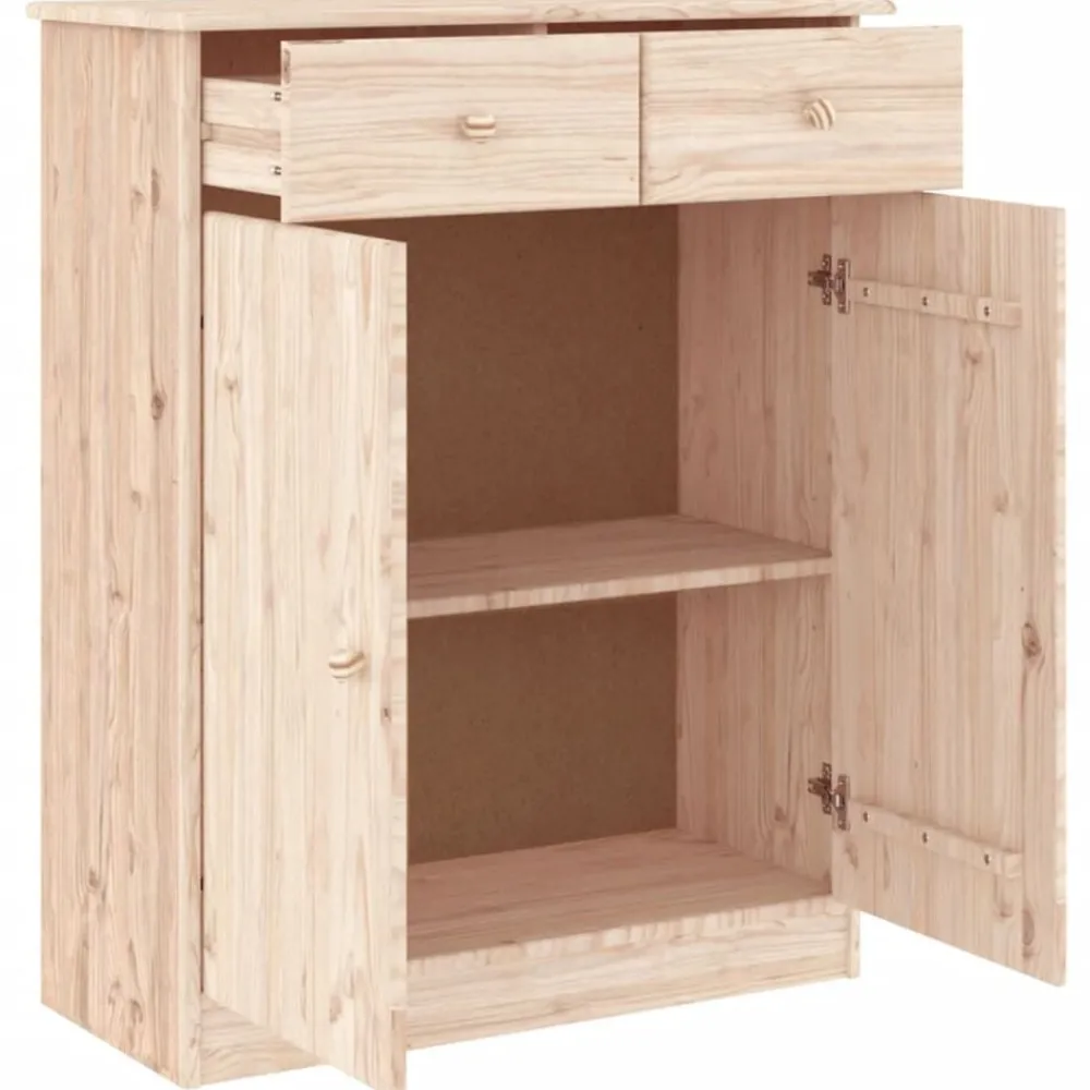 Produits Ménagers-vidaXL Armoire à chaussures ALTA 77x35x96 cm bois massif de pin Naturel