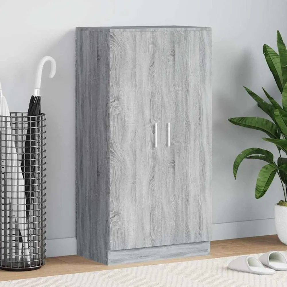 Produits Ménagers-vidaXL Armoire à chaussures 55x35x108 cm Bois d'ingénierie Sonoma gris