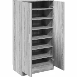 Produits Ménagers-vidaXL Armoire à chaussures 55x35x108 cm Bois d'ingénierie Sonoma gris