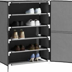 Produits Ménagers-vidaXL Armoire à chaussures 60x28x90 cm Tissu Gris