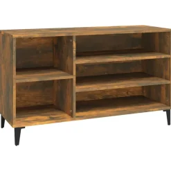 Produits Ménagers-vidaXL Armoire à chaussures Chêne fumé 102x36x60 cm Bois d'ingénierie Chêne fumé
