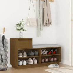 vidaXL Armoire à chaussures 110x34x61cm Bois de pin massif