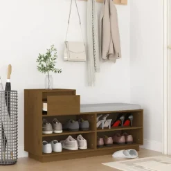 vidaXL Armoire à chaussures 110x34x61cm Bois de pin massif