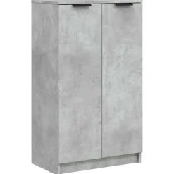 Produits Ménagers-vidaXL Armoire à chaussures 59x35x100,5 cm Bois d'ingénierie Gris béton