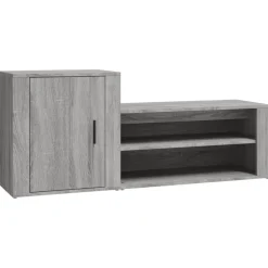 Produits Ménagers-vidaXL Armoire à chaussures 130x35x54 cm Bois d'ingénierie Sonoma gris