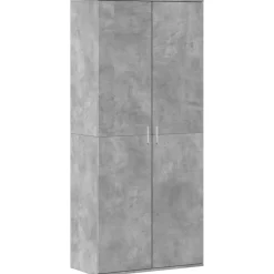 Produits Ménagers-vidaXL Armoire à chaussures 80x39x178 cm Bois d'ingénierie Gris béton