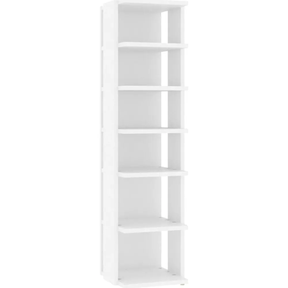 Produits Ménagers-vidaXL Armoire à chaussures 27,5x27x102 cm Bois d'ingénierie Blanc
