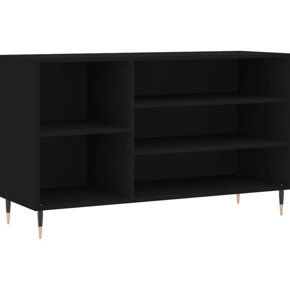 Produits Ménagers-vidaXL Armoire à chaussures 102x36x60 cm Bois d'ingénierie Noir