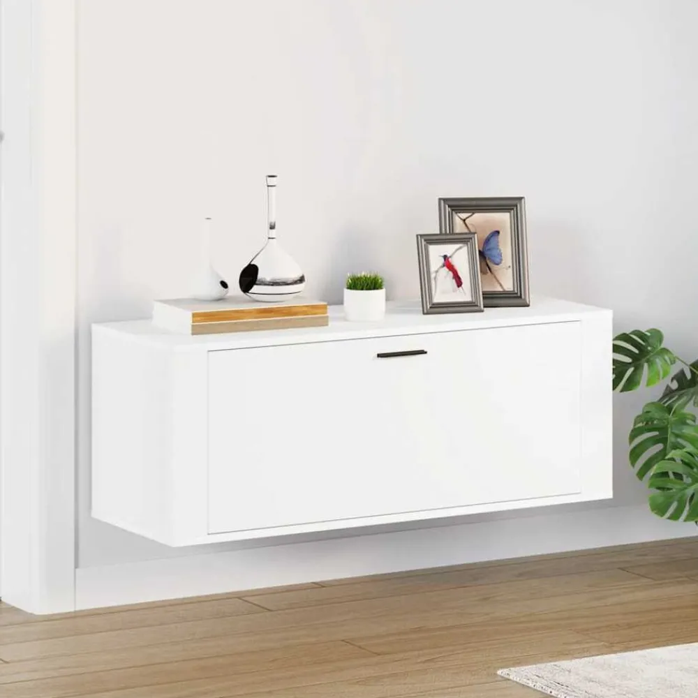vidaXL Armoire à chaussures murale 100x35x38cm Bois d'ingénierie