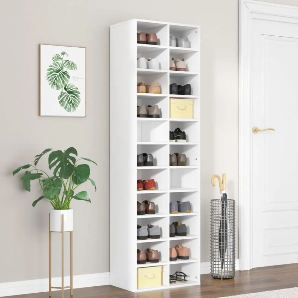 vidaXL Armoire à chaussures 54x34x183 cm Bois d'ingénierie