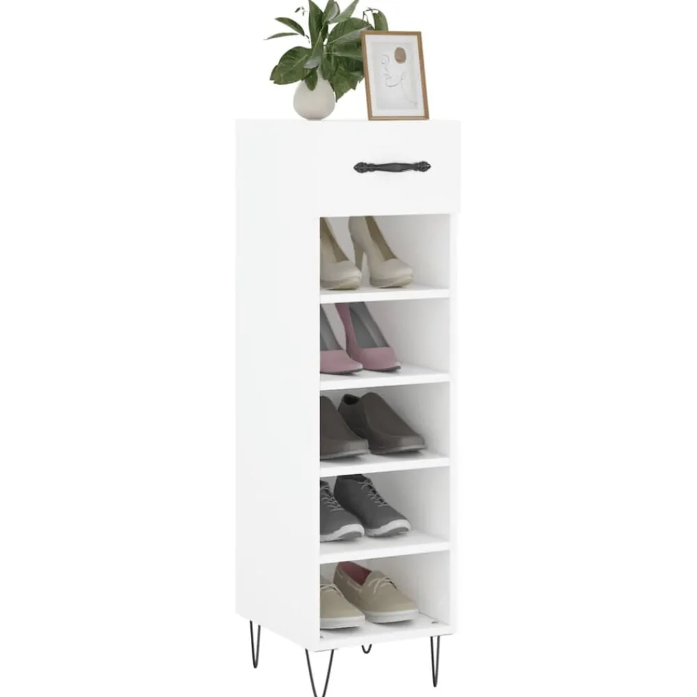 vidaXL Armoire à chaussures 30x35x105 cm bois d'ingénierie