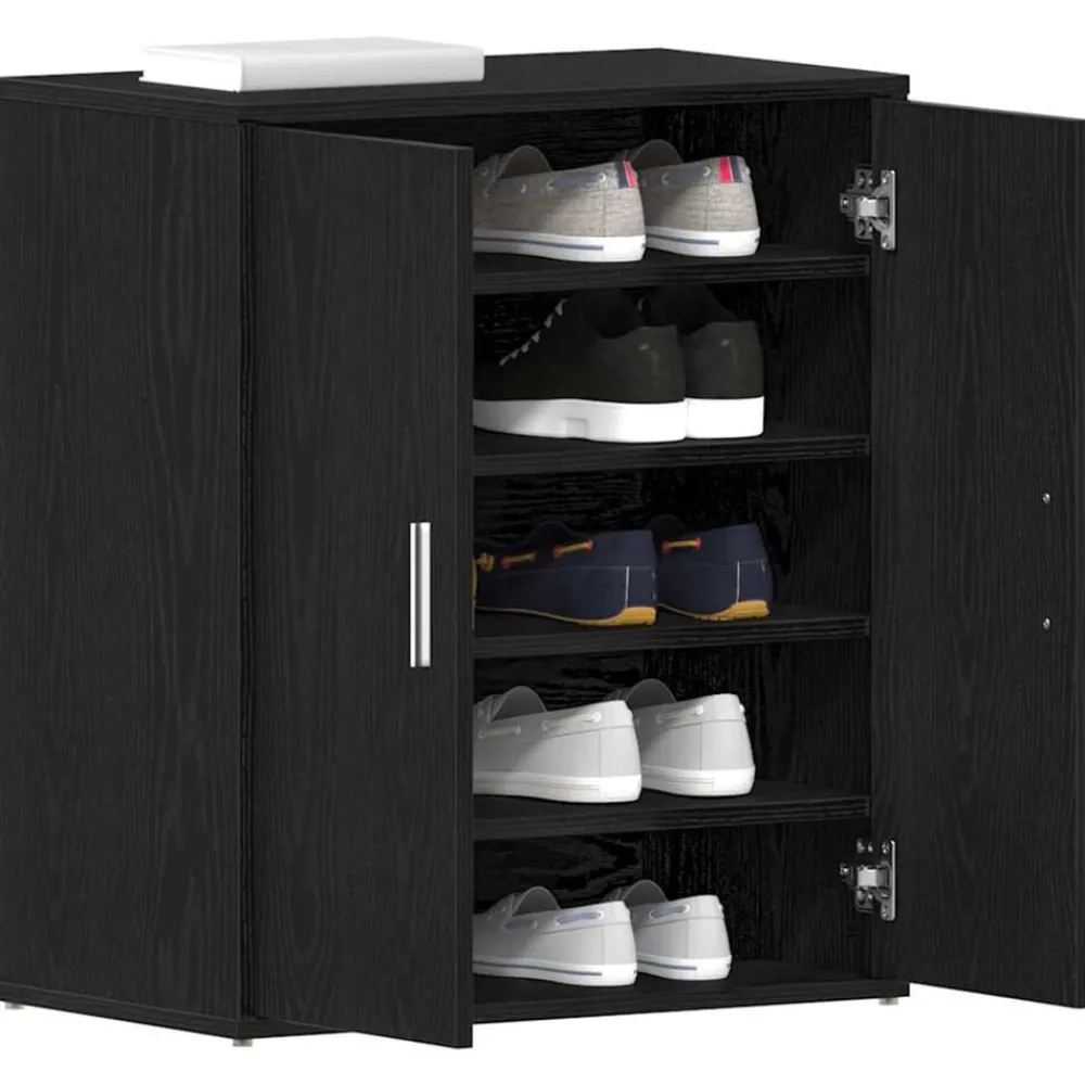 vidaXL Armoire à chaussures Noir 60x35x70 cm Bois d’ingénierie