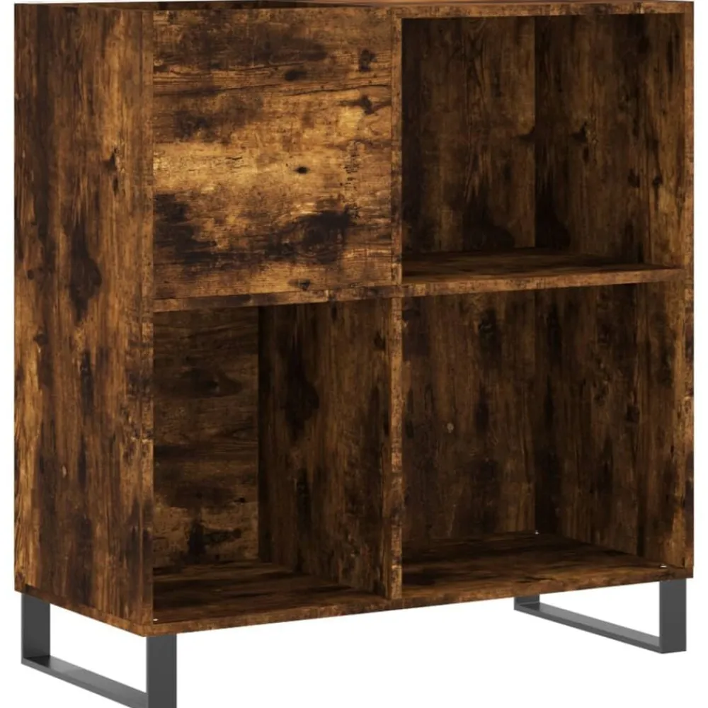 vidaXL Armoire à disques chêne fumé 84,5x38x89 cm bois d'ingénierie