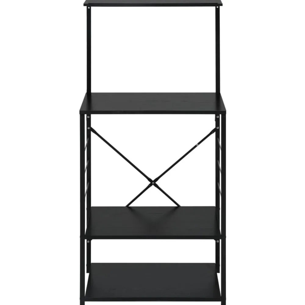 Arts De La Table & Arts Culinaires-vidaXL Armoire à four à micro-ondes 60x39,6x123cm bois ingénierie Noir