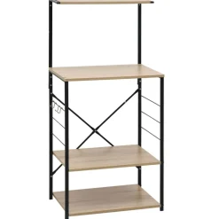 vidaXL Armoire à micro-ondes noir et chêne 60x39,6x123 cm