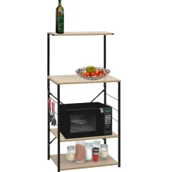 vidaXL Armoire à micro-ondes noir et chêne 60x39,6x123 cm