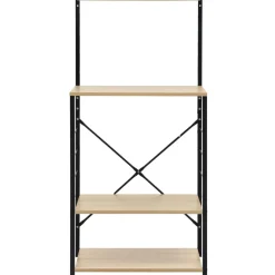 vidaXL Armoire à micro-ondes noir et chêne 60x39,6x123 cm