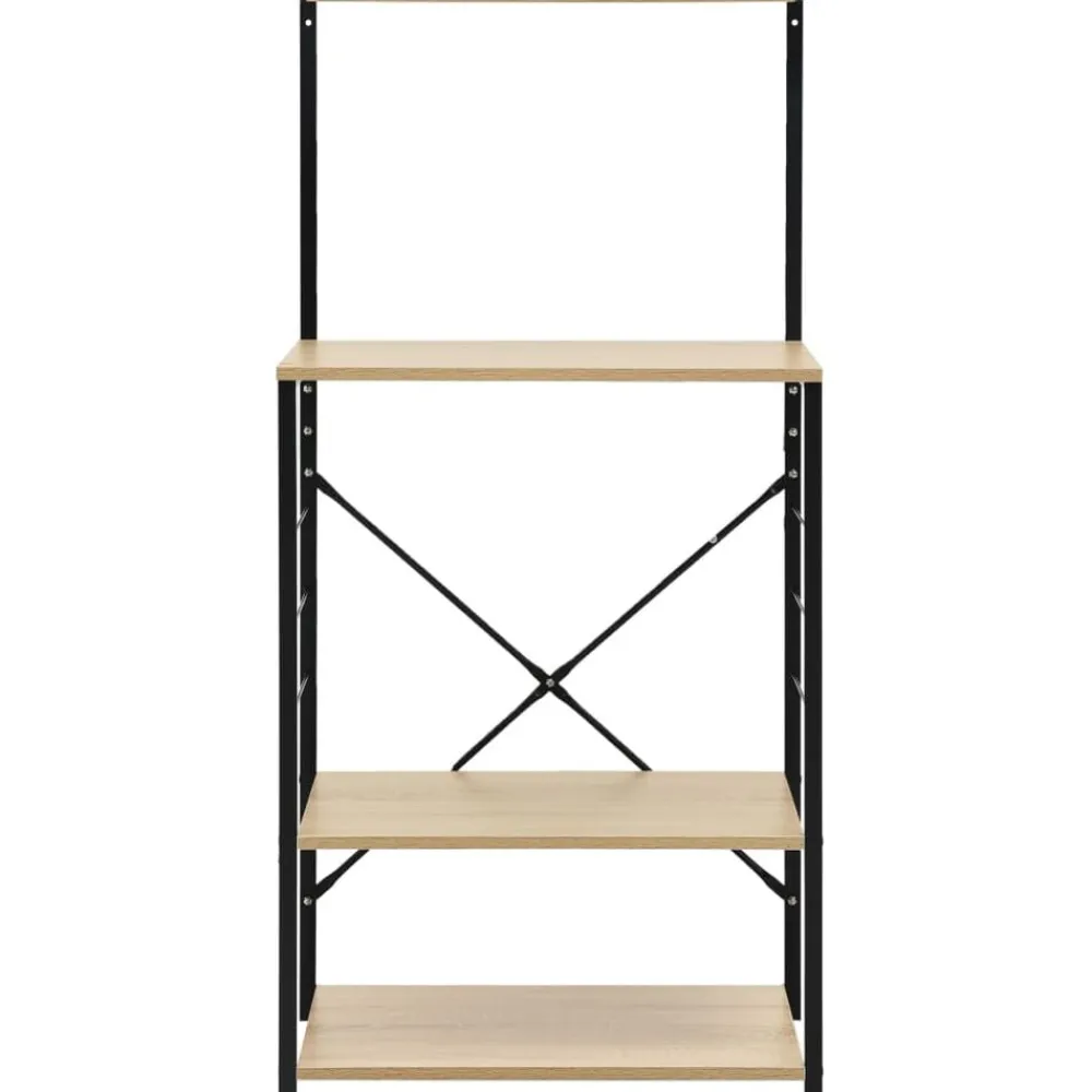 vidaXL Armoire à micro-ondes noir et chêne 60x39,6x123 cm