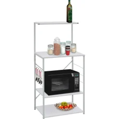 Arts De La Table & Arts Culinaires-vidaXL Armoire à micro-ondes 60x39,6x123 cm Bois d'ingénierie Blanc