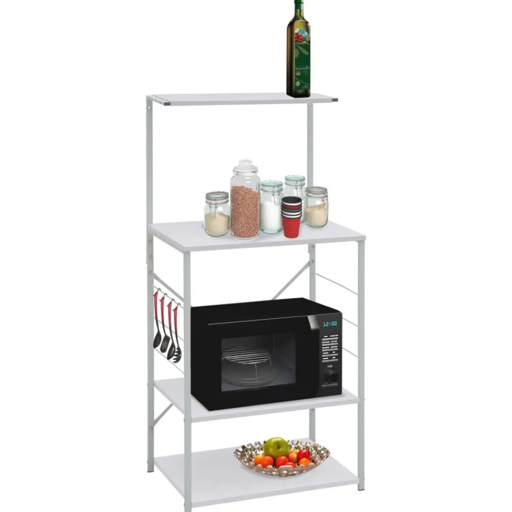 Arts De La Table & Arts Culinaires-vidaXL Armoire à micro-ondes 60x39,6x123 cm Bois d'ingénierie Blanc