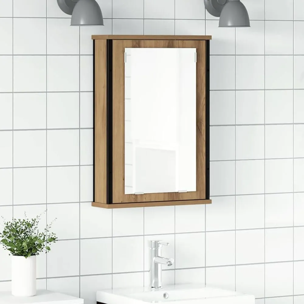 Armoires & Meubles De Rangement-vidaXL Armoire à miroir de salle de bain chêne artisanal 42x12x60 cm chêne artisanal