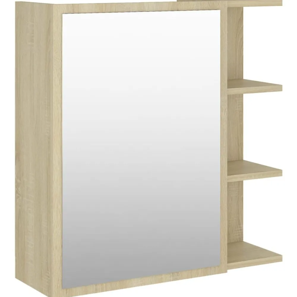Armoires & Meubles De Rangement-vidaXL Armoire à miroir de salle de bain Chêne sonoma Bois ingénierie Chêne sonoma