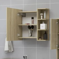 Armoires & Meubles De Rangement-vidaXL Armoire à miroir de salle de bain Chêne sonoma Bois ingénierie Chêne sonoma