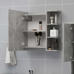 Armoires & Meubles De Rangement-vidaXL Armoire à miroir de salle de bain Bois d’ingénierie Gris béton
