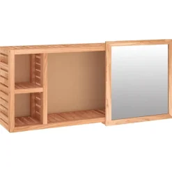 Armoires & Meubles De Rangement-vidaXL Armoire à miroir 80x17x34 cm Bois massif de noyer