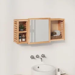 Armoires & Meubles De Rangement-vidaXL Armoire à miroir 80x17x34 cm Bois massif de noyer