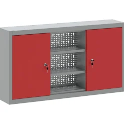 Accessoires De Quincaillerie-vidaXL Armoire à outils avec étagère et Gris 100 x 20 x 55 cm Rouge